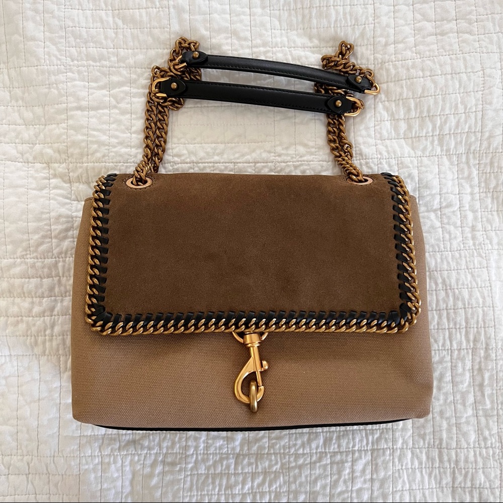 Rebecca Minkoff Edie Suede Canvas Crossbody Shoulder Bag NWT